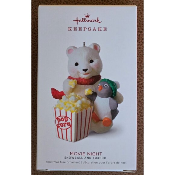 Hallmark Keepsake 2018 Movie Night Snowball & Tuxedo Ornament - Picture 1 of 5